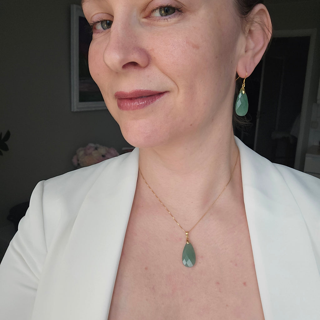 💚 Aventurin Halsband Tear of joy - Tur