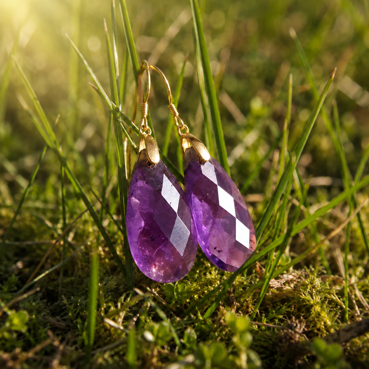 💜 Amethyst Earrings • Tears of joy - Spirituality