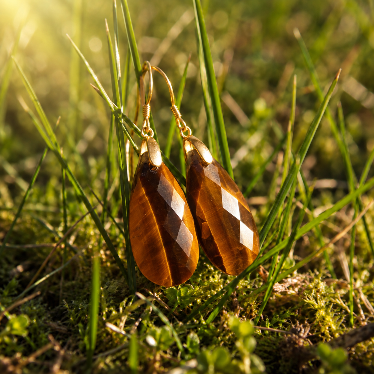 🤎 Tiger's Eye Earrings • Tears of joy - Strength