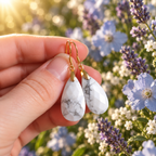 🤍 Howlite Earrings • Tears of joy - Calm