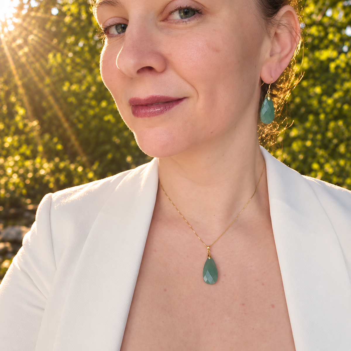 💚 Aventurine Earrings • Tears of joy - Luck & Opportunities