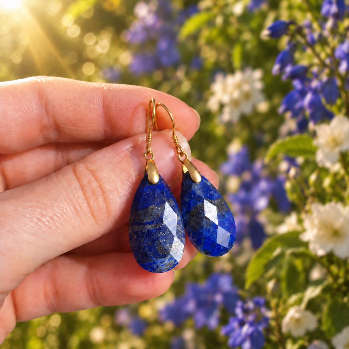 💙 Lapis Lazuli Earrings • Tears of Joy – Truth & Voice