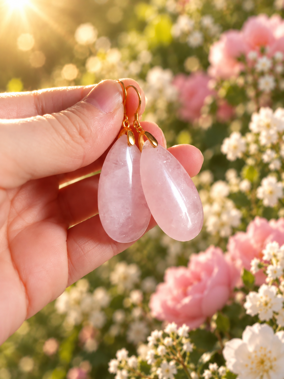 🩷 Rose Quartz Earrings • Abundance - Love & Heart Opening