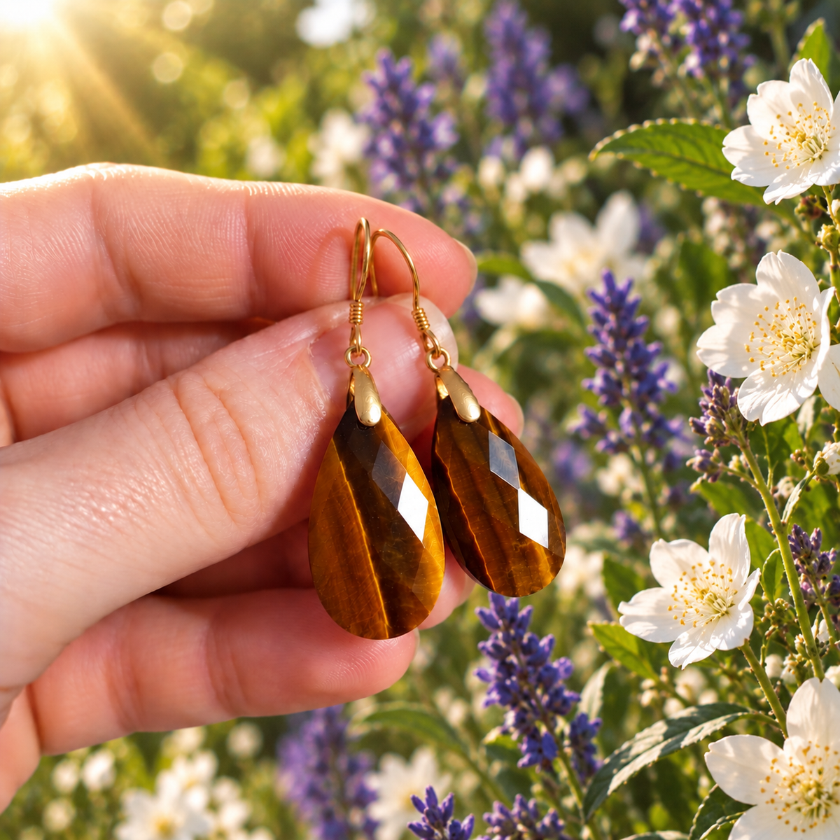 🤎 Tiger's Eye Earrings • Tears of joy - Strength