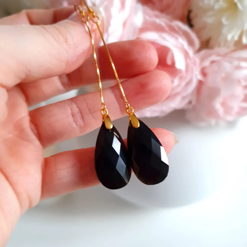 🖤 Obsidian Örhängen • Tears of joy - Skydd