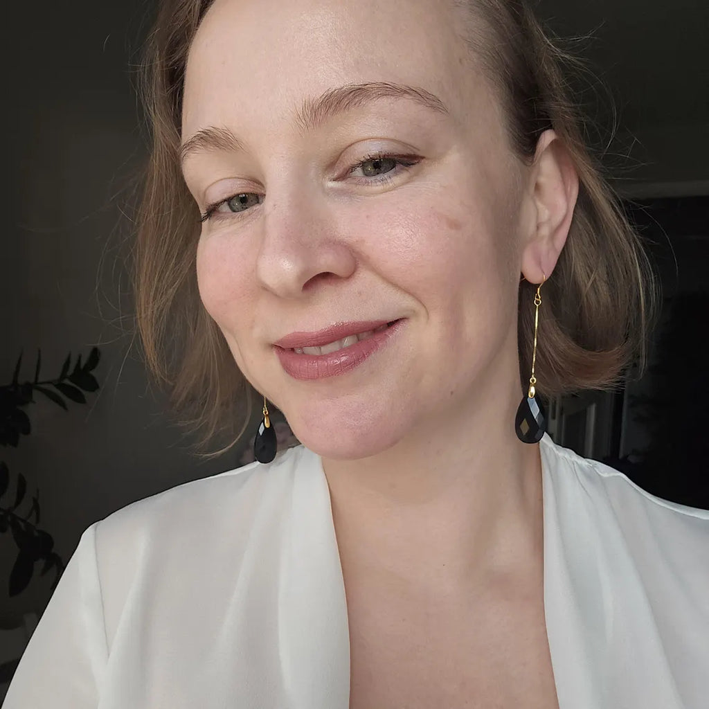 🖤 Obsidian Örhängen • Tears of joy - Skydd