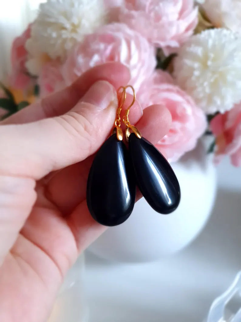 🖤 Obsidian Örhängen • Abundance - Skydd