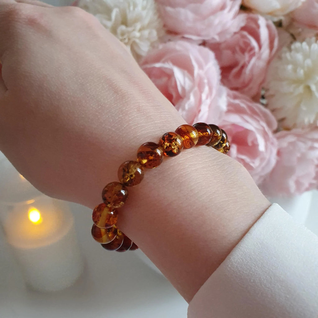 🧡 Bärnstensarmband 8mm
